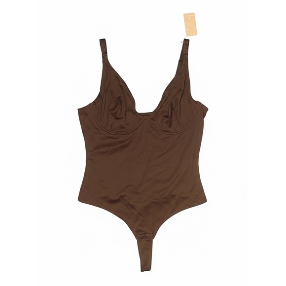 NWT! Feelin Girl Underwire Bodysuit Chocolate Brown XXL Adjustable Straps Thong - Picture 2 of 5